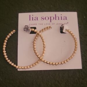 Lia Sophia Gold Hoop Earrings